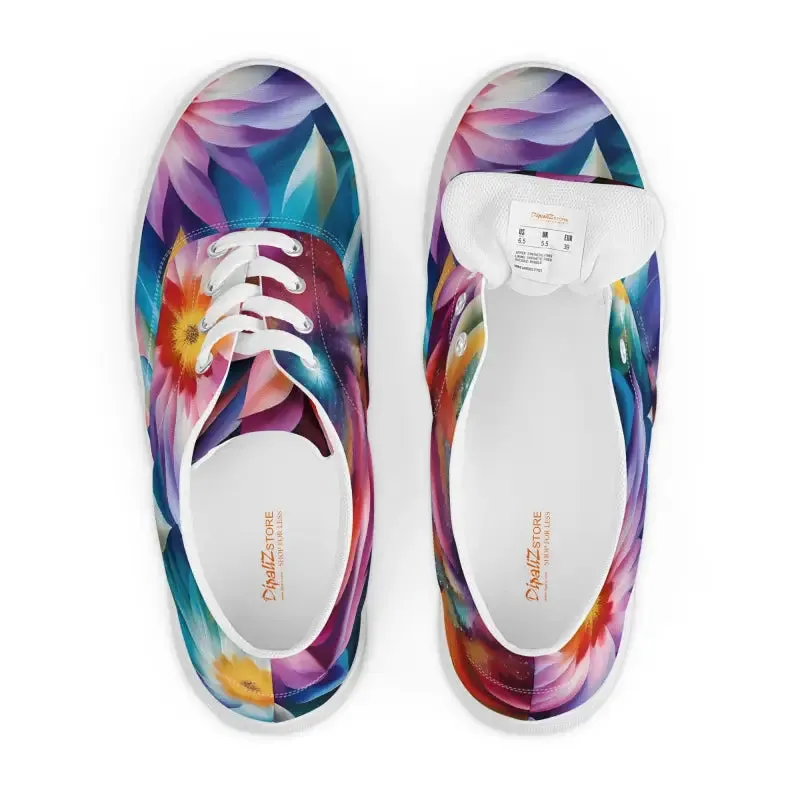 Vibrant Color Flowers Women's Canvas Shoes