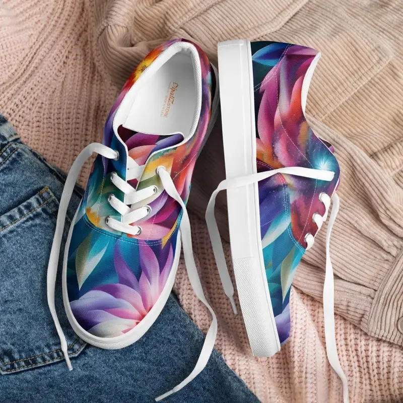 Vibrant Color Flowers Women's Canvas Shoes