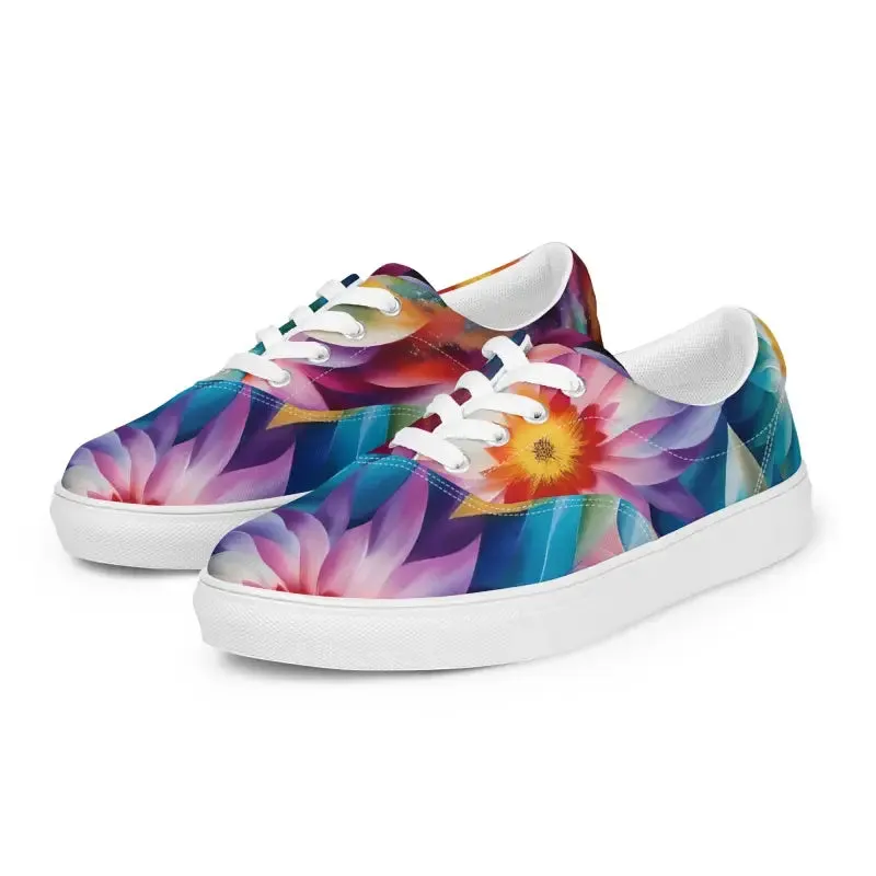 Vibrant Color Flowers Women's Canvas Shoes