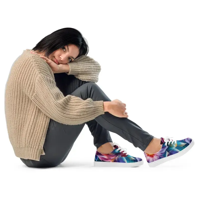 Vibrant Color Flowers Women's Canvas Shoes