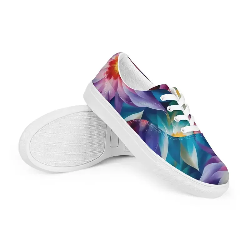 Vibrant Color Flowers Women's Canvas Shoes