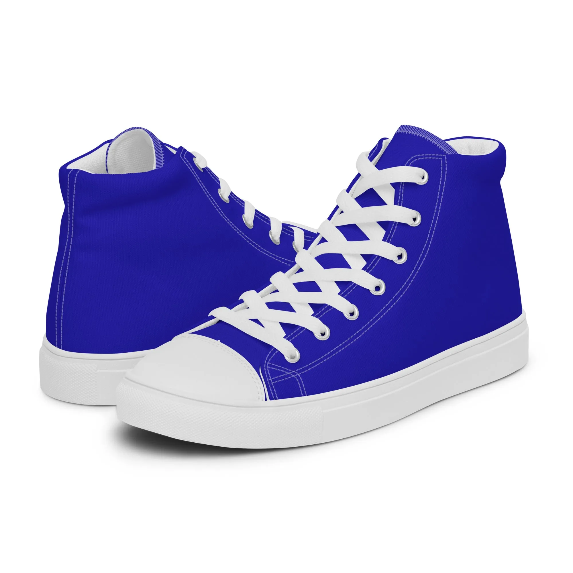 Women’s Royal Blue high top canvas shoes, Women's Blue Sneakers
