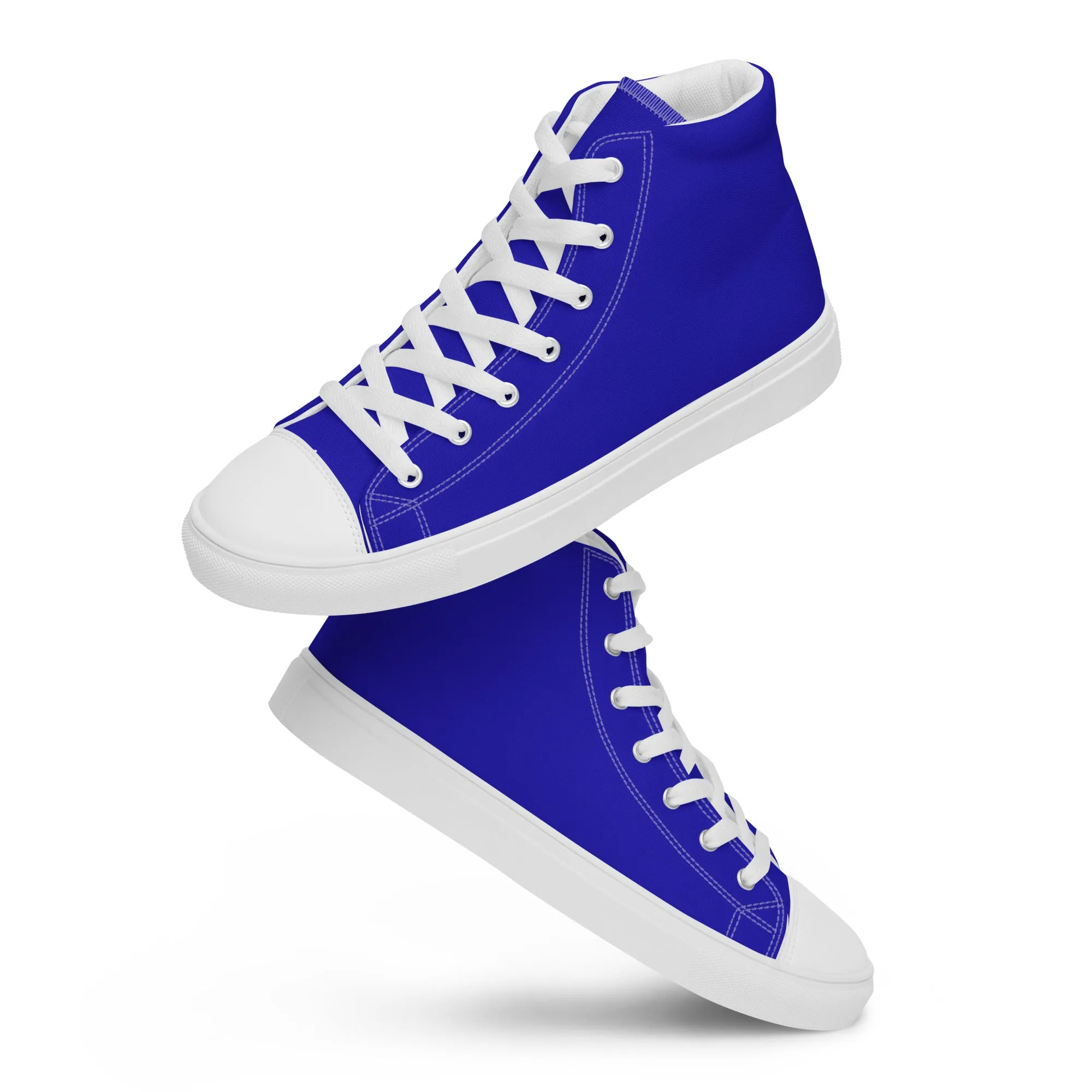 Women’s Royal Blue high top canvas shoes, Women's Blue Sneakers