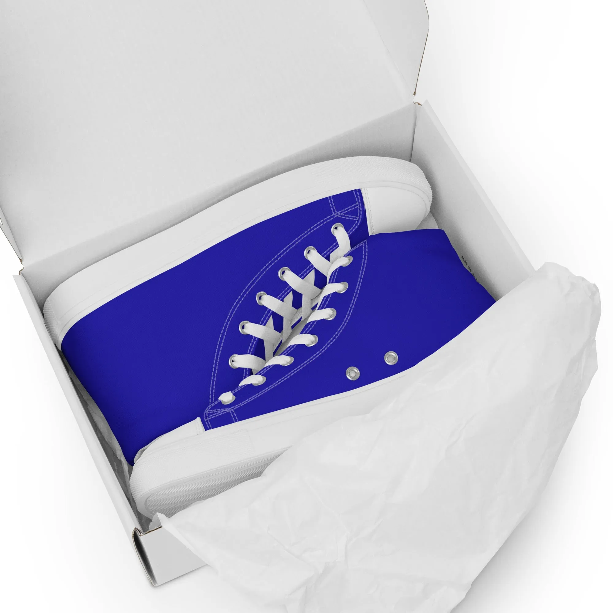 Women’s Royal Blue high top canvas shoes, Women's Blue Sneakers
