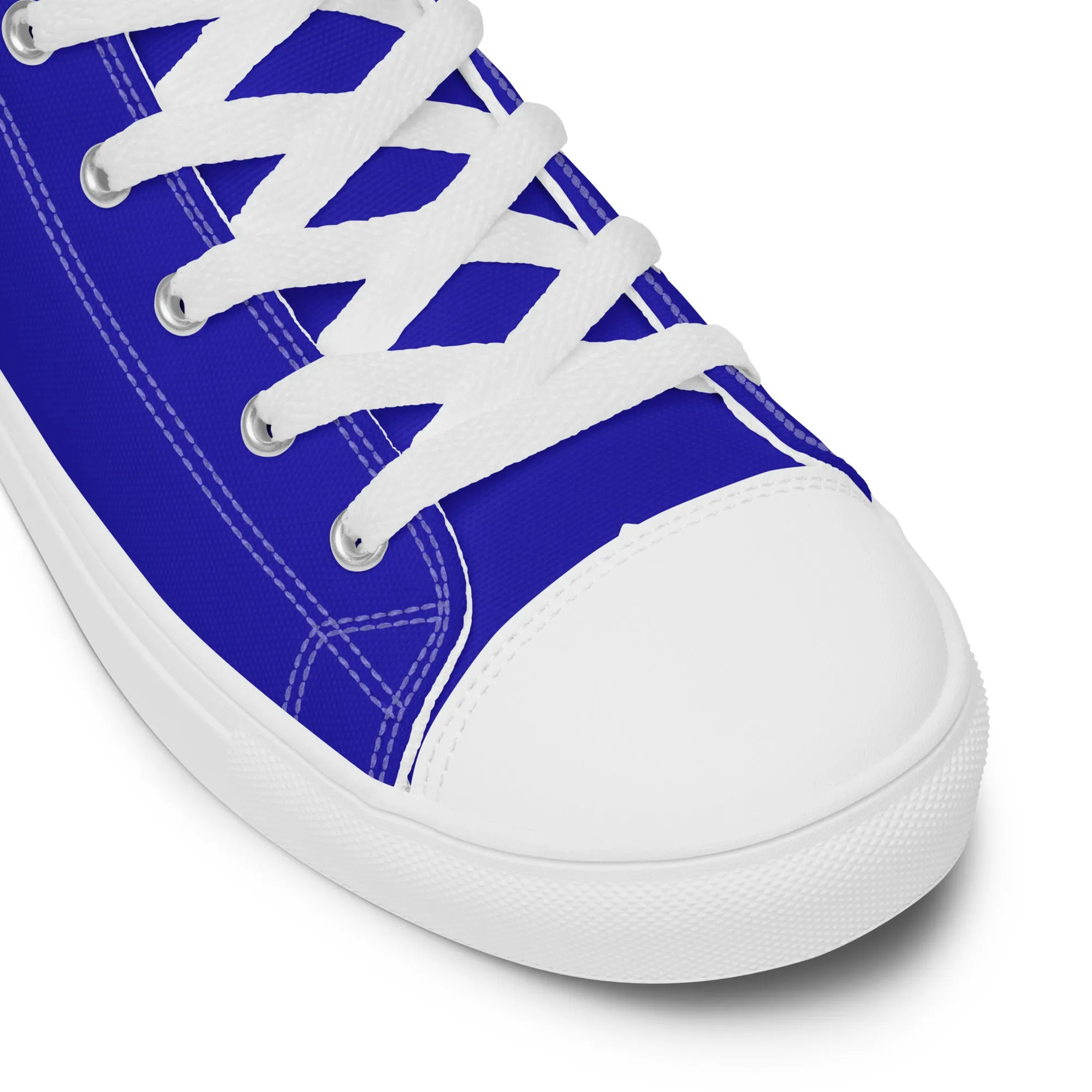 Women’s Royal Blue high top canvas shoes, Women's Blue Sneakers