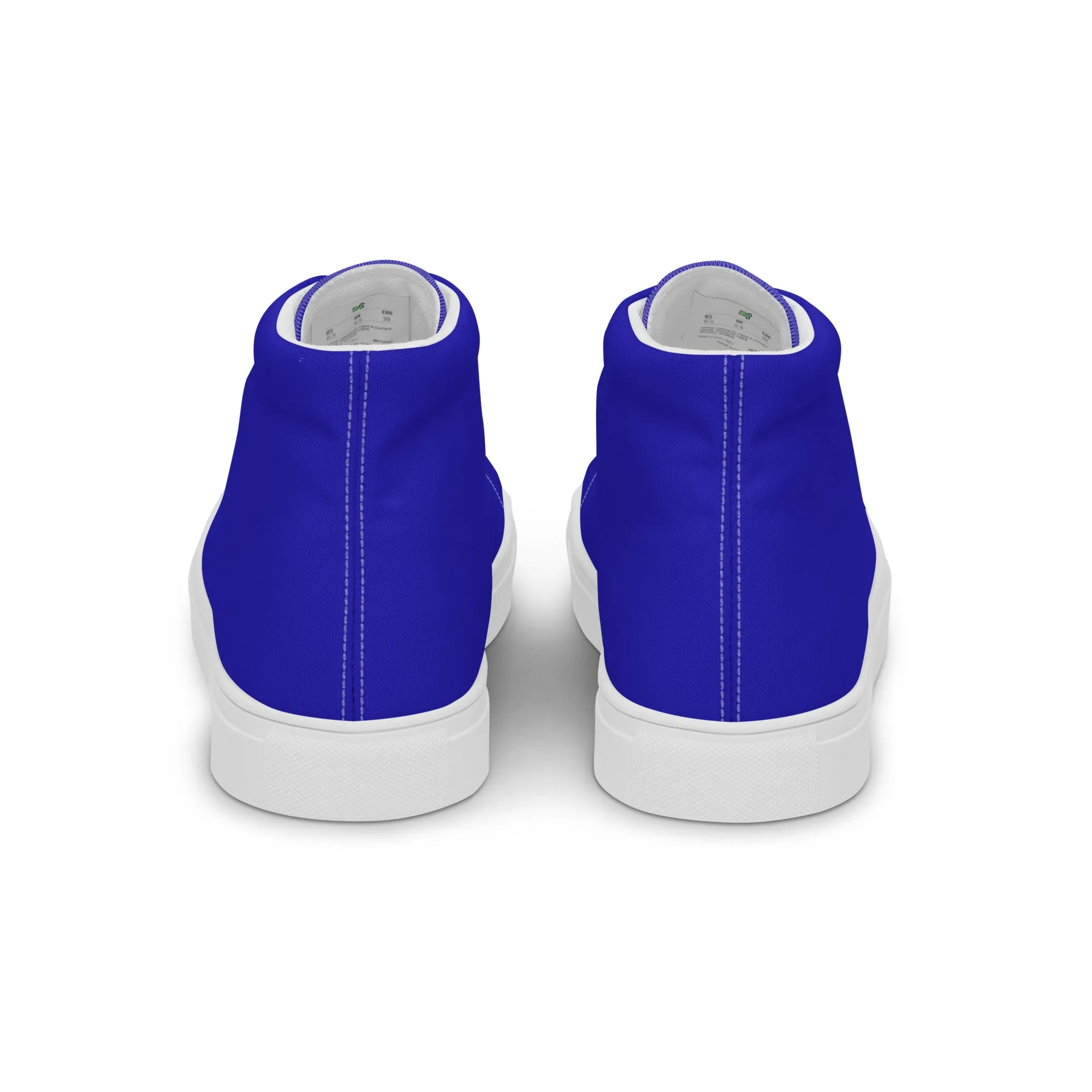 Women’s Royal Blue high top canvas shoes, Women's Blue Sneakers