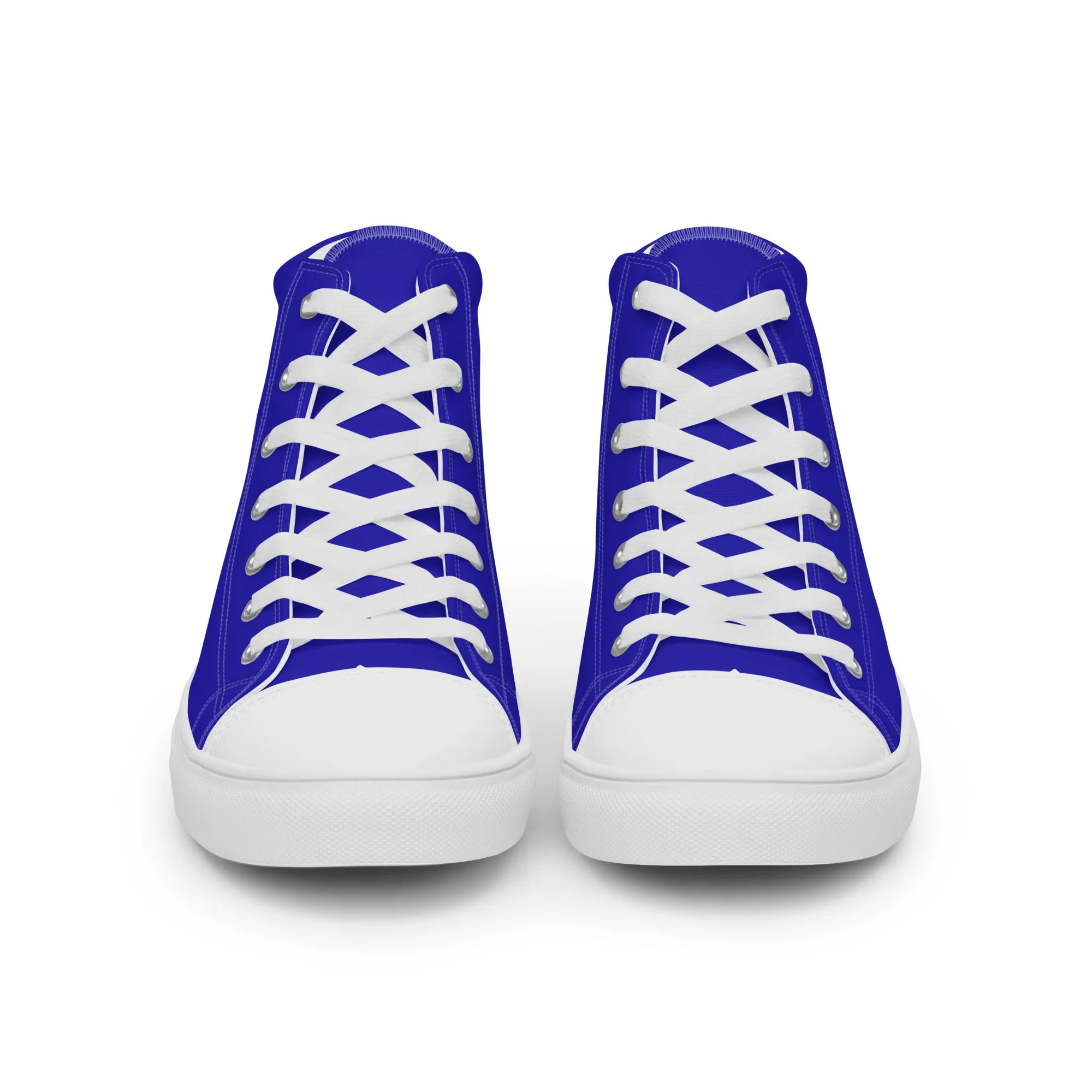 Women’s Royal Blue high top canvas shoes, Women's Blue Sneakers