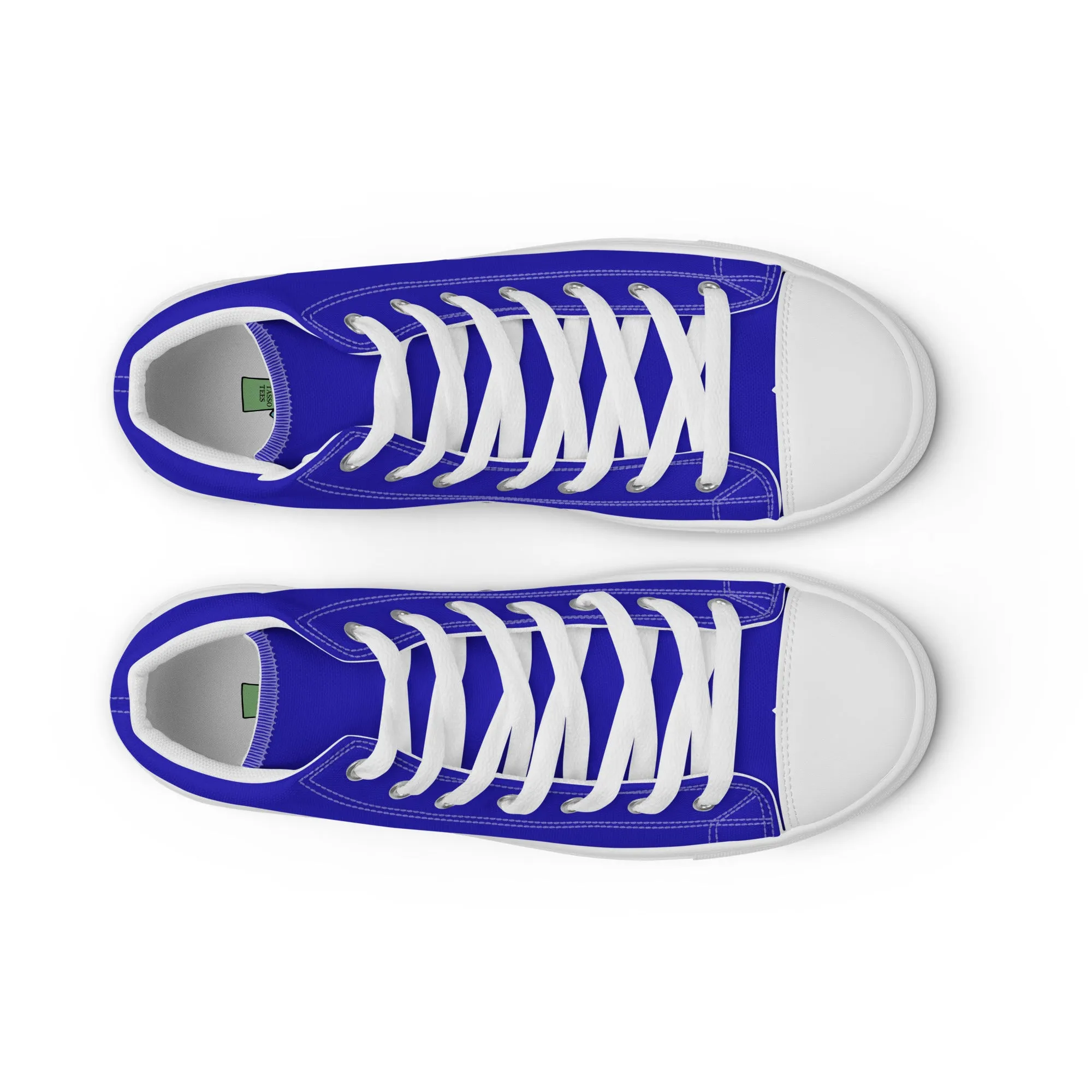 Women’s Royal Blue high top canvas shoes, Women's Blue Sneakers