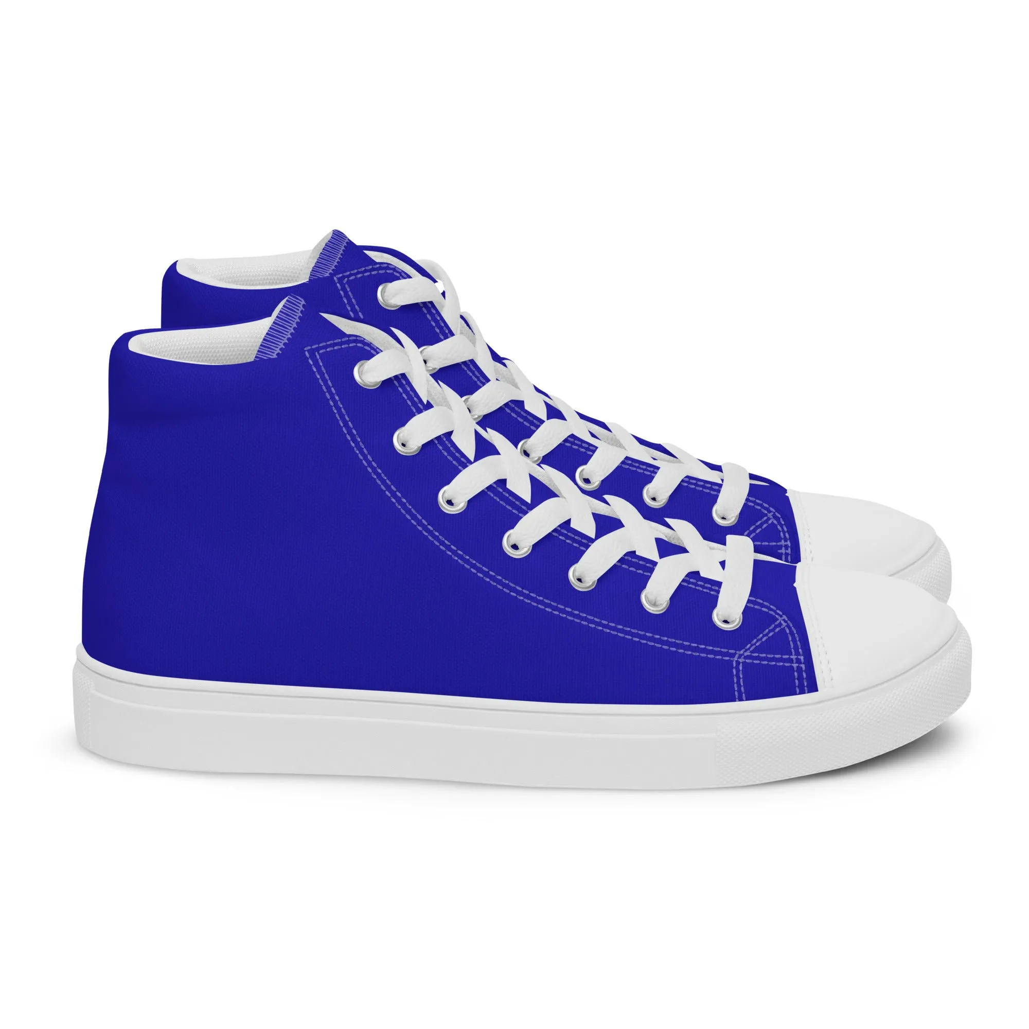 Women’s Royal Blue high top canvas shoes, Women's Blue Sneakers