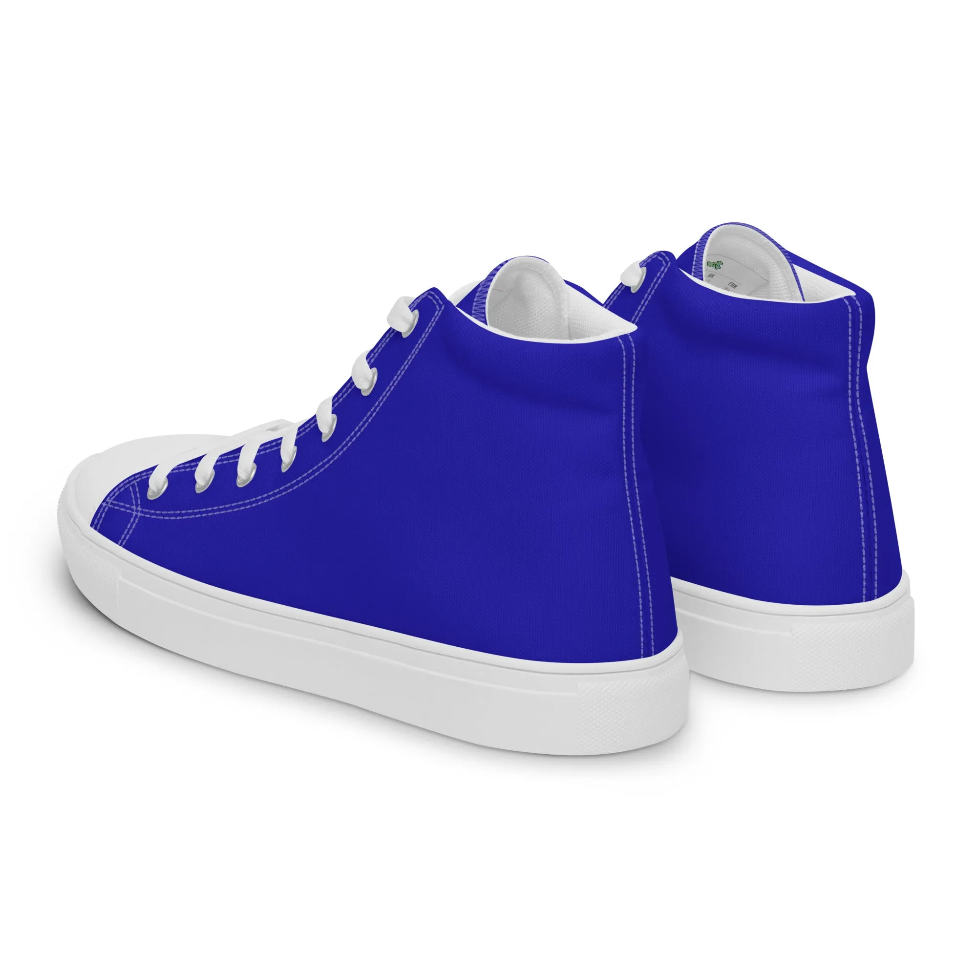 Women’s Royal Blue high top canvas shoes, Women's Blue Sneakers