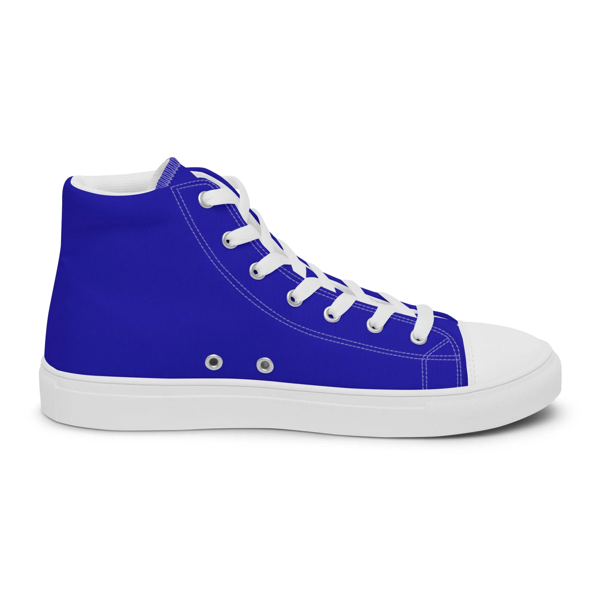 Women’s Royal Blue high top canvas shoes, Women's Blue Sneakers