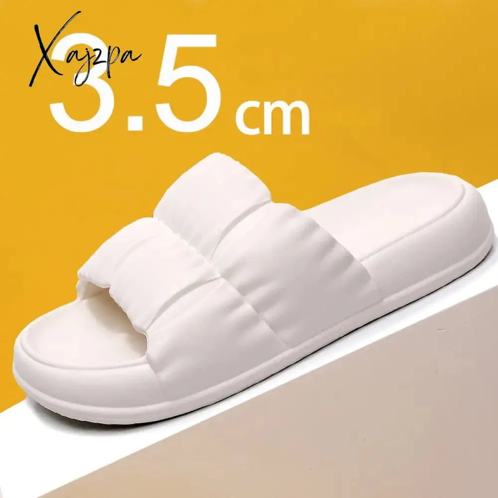 Xajzpa Home Soft Sole Cloud Slippers Women Non Slip Platform Bathroom slides Woman Summer Thick Bottom Sandals Flip Flops