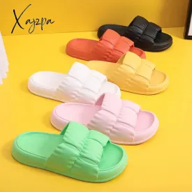 Xajzpa Home Soft Sole Cloud Slippers Women Non Slip Platform Bathroom slides Woman Summer Thick Bottom Sandals Flip Flops