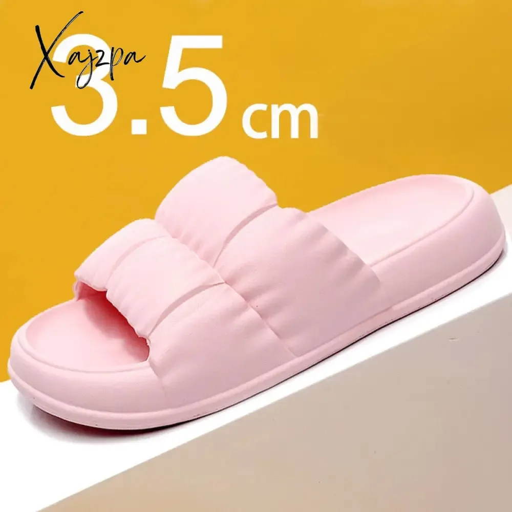 Xajzpa Home Soft Sole Cloud Slippers Women Non Slip Platform Bathroom slides Woman Summer Thick Bottom Sandals Flip Flops