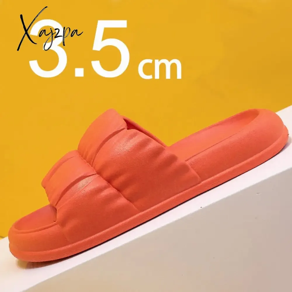 Xajzpa Home Soft Sole Cloud Slippers Women Non Slip Platform Bathroom slides Woman Summer Thick Bottom Sandals Flip Flops