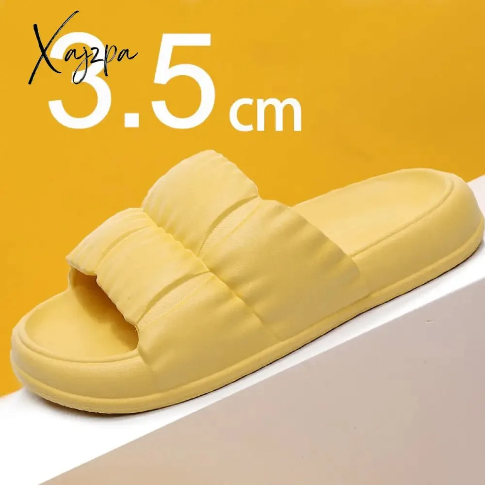 Xajzpa Home Soft Sole Cloud Slippers Women Non Slip Platform Bathroom slides Woman Summer Thick Bottom Sandals Flip Flops