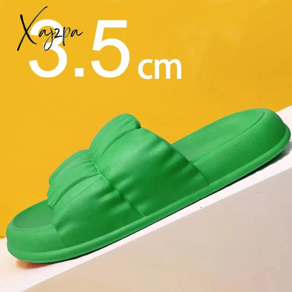 Xajzpa Home Soft Sole Cloud Slippers Women Non Slip Platform Bathroom slides Woman Summer Thick Bottom Sandals Flip Flops